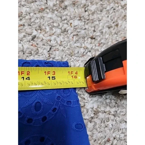 Talbots A-Line Skirt Women's Eyelet Royal Blue Sz 6 NWT cotton lined $109 32x20 - Picture 8 of 14